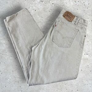 Vtg Levi 550 Tan Denim Jeans Orange Tab‎ 36x32 USA 90s Relaxed Baggy Khaki
